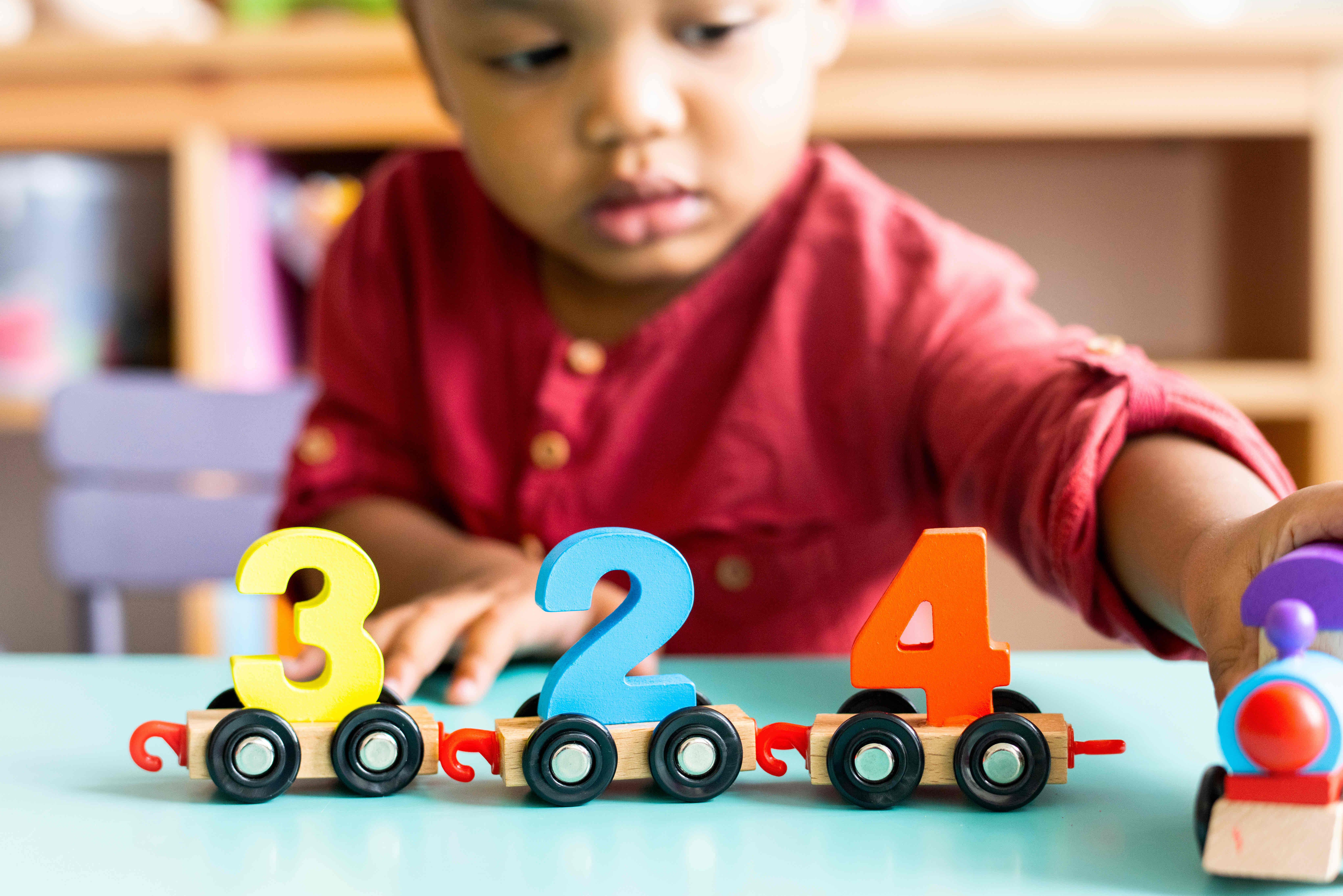 Child playing with toys